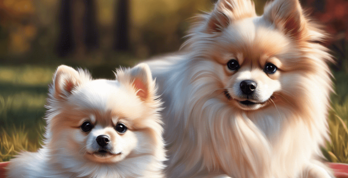 pomeranian-dogs-sitting-in-a-park-with-trees-in-the-background