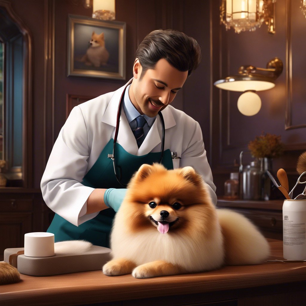 a-doctor-grooming-a-pomeranian