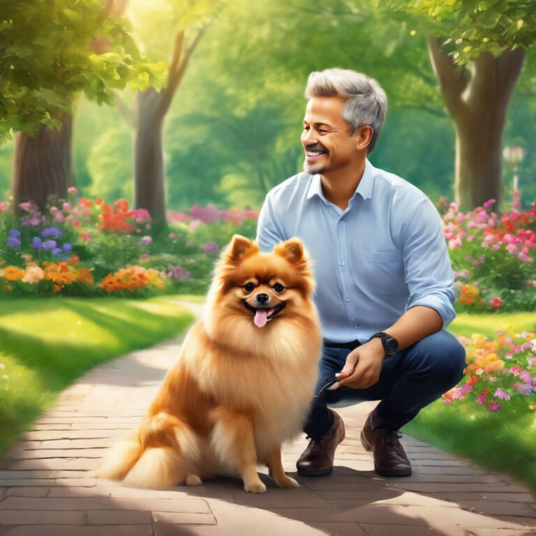 elderly-man-and-his-pomeranian-enjoying-a-stroll-in-the-park